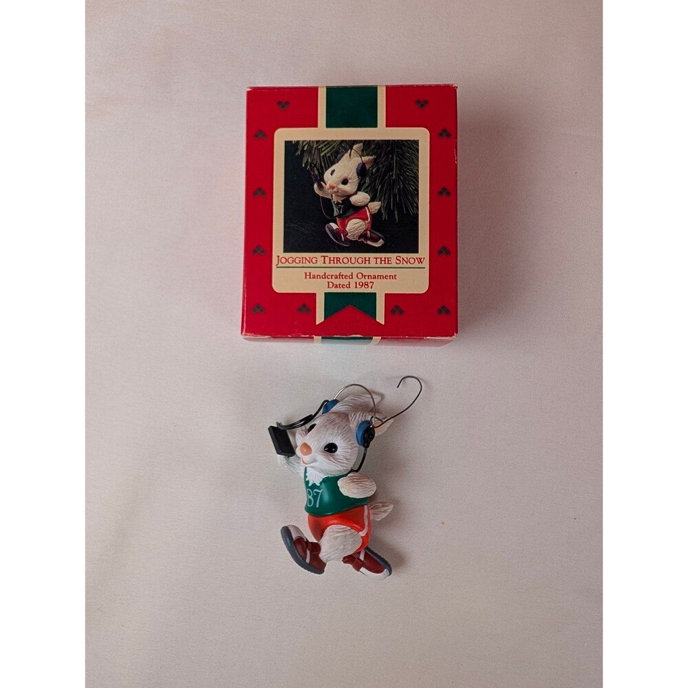 Vintage Hallmark Keepsake Christmas Ornament Jogging Through the Snow 1987